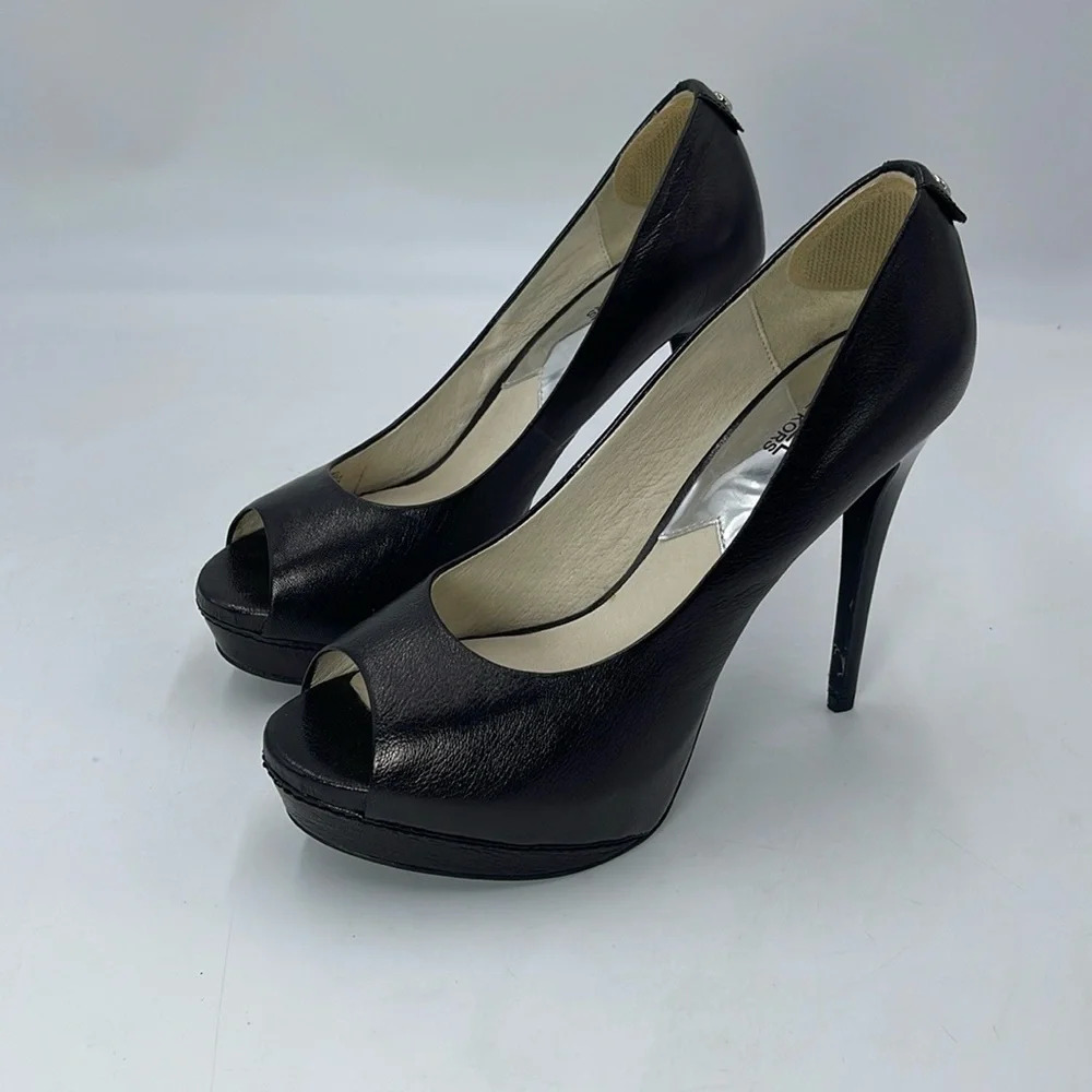 MICHAEL Michael Kors Black Peep Toe Heels